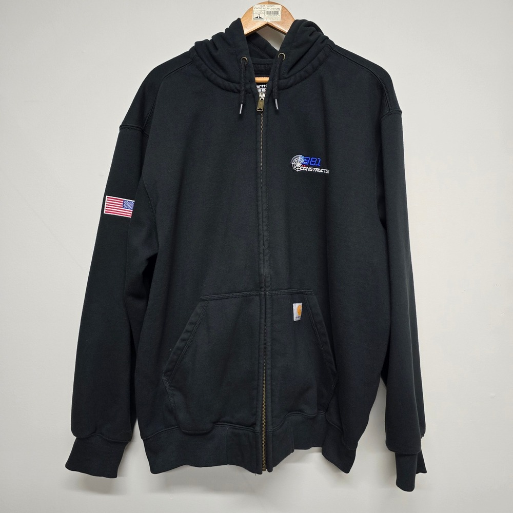 Carhartt Rain Defender Hoodie Mens 2XL Black P381 Submarine Graphic Workwear